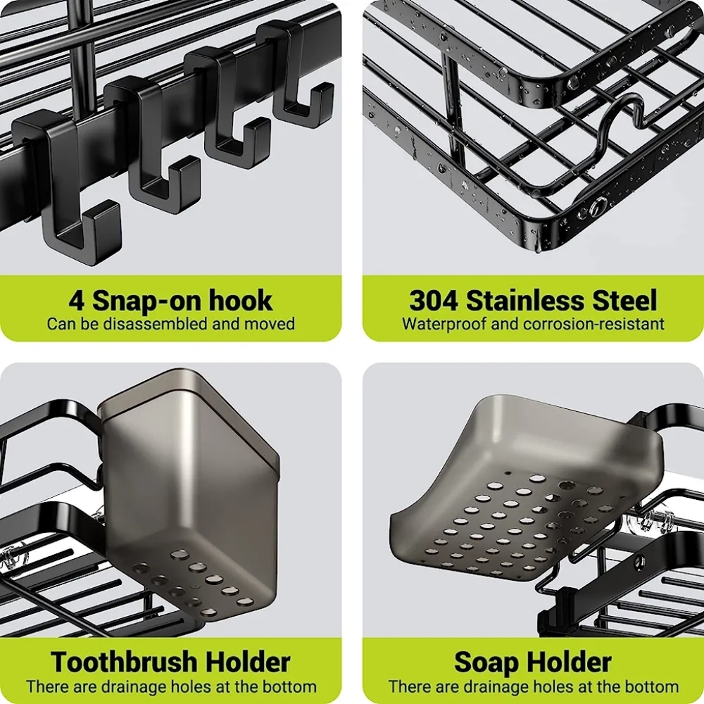 Multi-Purpose Rack - Shower Caddy/Kitchen Spice Rack + Towel Holder - Picture 4 of 11